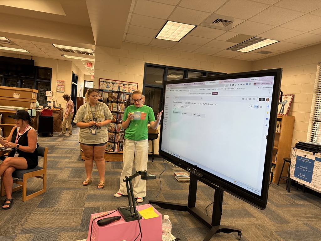 Teachers presenting at professional development. 