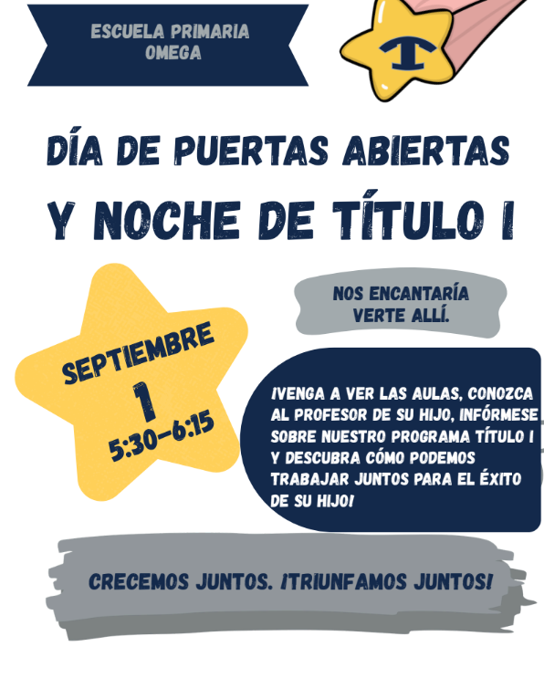 Omega Elementary Open House and Title 1 Night Flyer (Spanish)