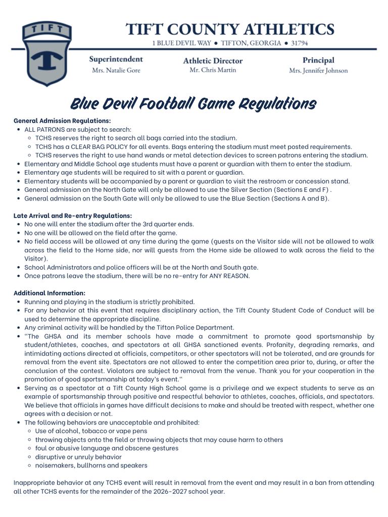 Game Regulations