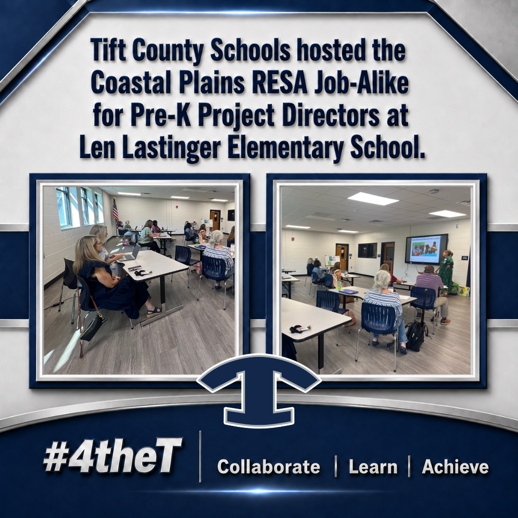 Tift County Schools was proud to host the Coastal Plains RESA Job-Alike for Pre-K Project Directors at Len Lastinger Elementary School
