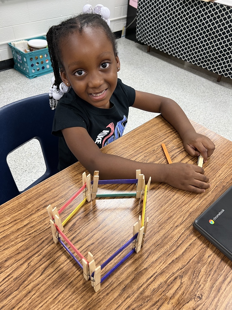 Mrs. Onyeri’s 1st Grade Gifted Resource Class is hard at work! After learning that animals need shelter, students tackled a STEM challenge to build an animal home using only tongue depressors and clothespins. Talk about creativity and problem-solving!