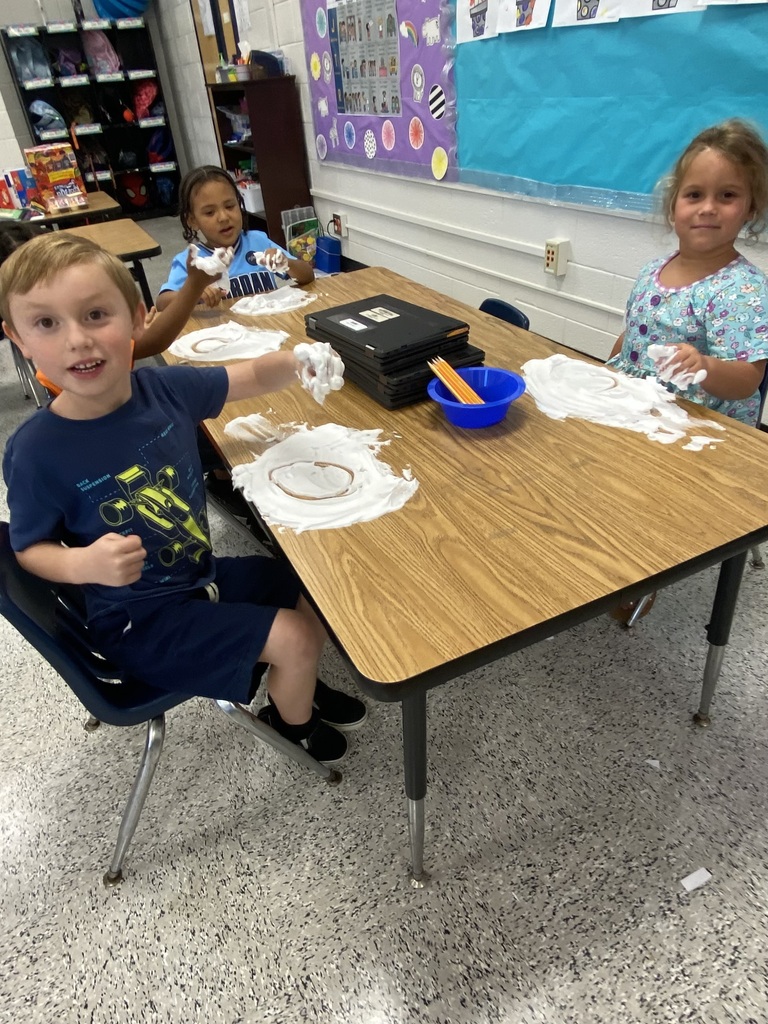 Students in Ms. Mitchell and Ms. Marchant's kindergarten classroom did a wonderful job practicing writing their letters and names and building patterns! We are so proud of these little learners and their hard work. 💙😀 #wearejtr #4theT