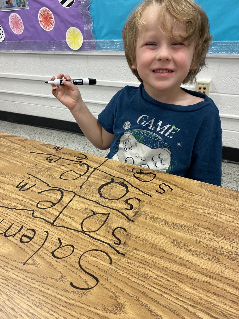 Students in Ms. Mitchell and Ms. Marchant's kindergarten classroom did a wonderful job practicing writing their letters and names and building patterns! We are so proud of these little learners and their hard work. 💙😀 #wearejtr #4theT
