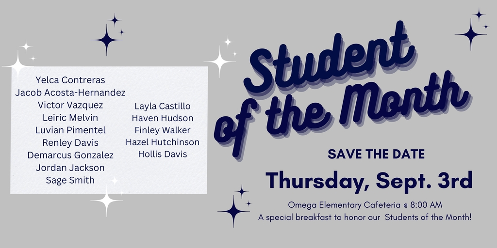 Student of the Month Flyer August