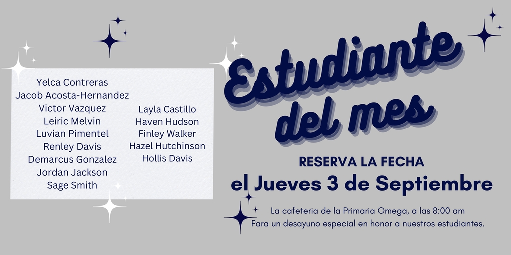 Student of the Month Flyer August - Spanish