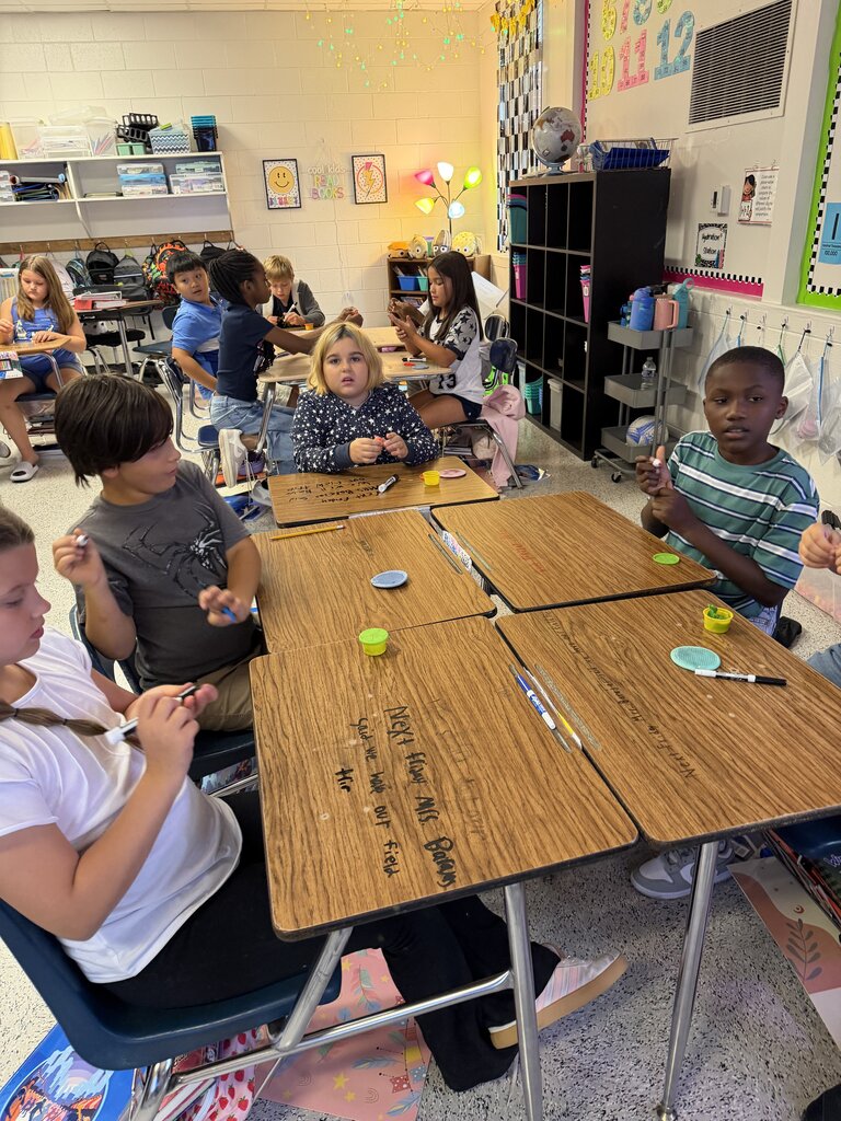 Students use play-doh to practice the use of quotation marks!