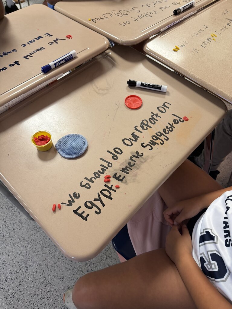 Students use play-doh to practice the use of quotation marks!