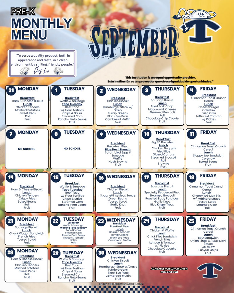 September Menu