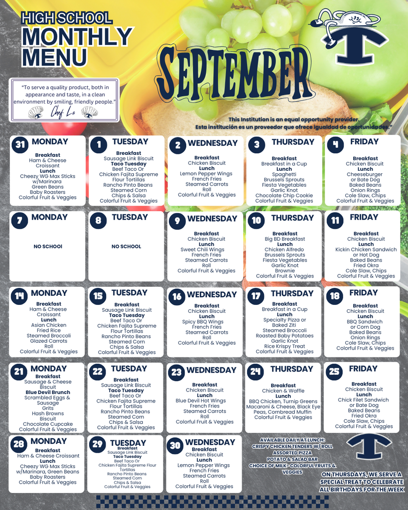 September Menu