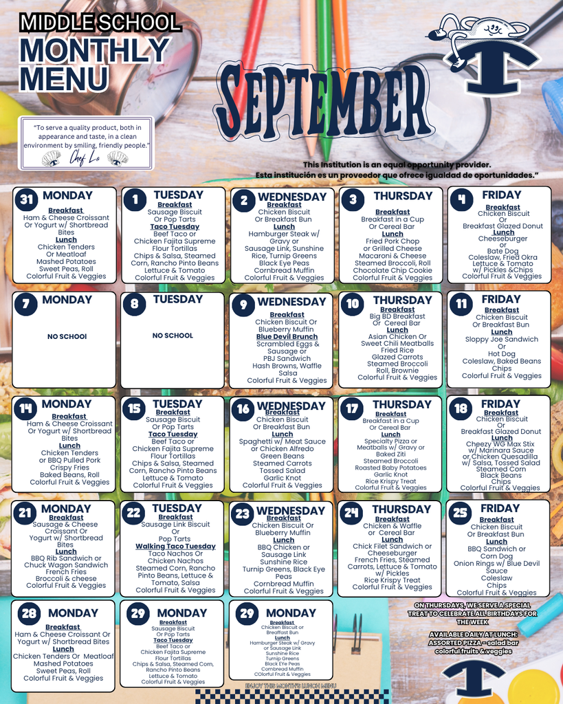 September Menu