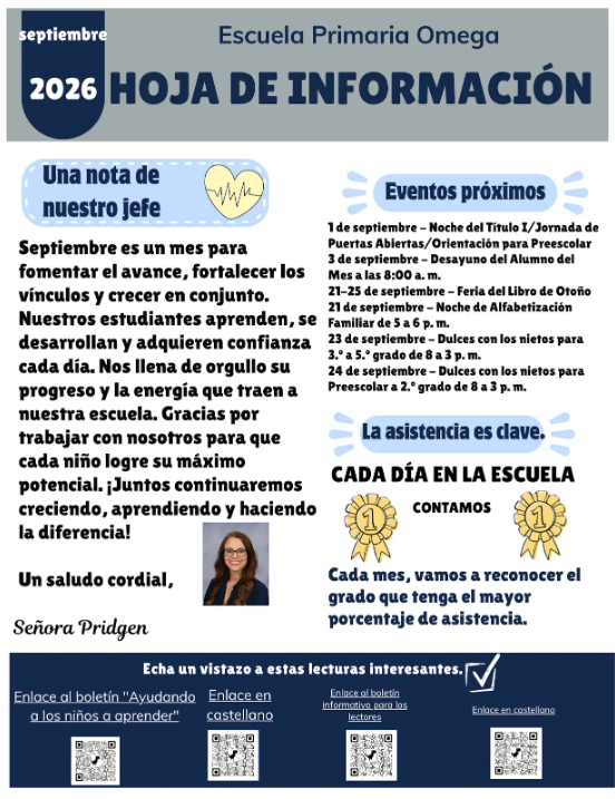 September Newsletter Page 1 Spanish