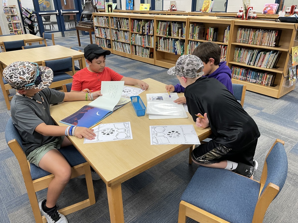 Ms. Dunn's 4th graders exploring the moon phases.