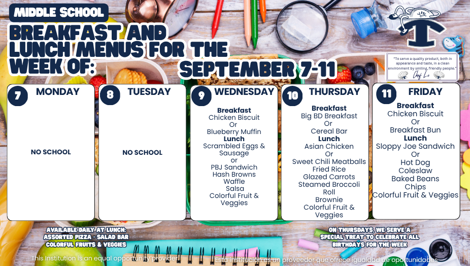 Weekly Lunch Menu