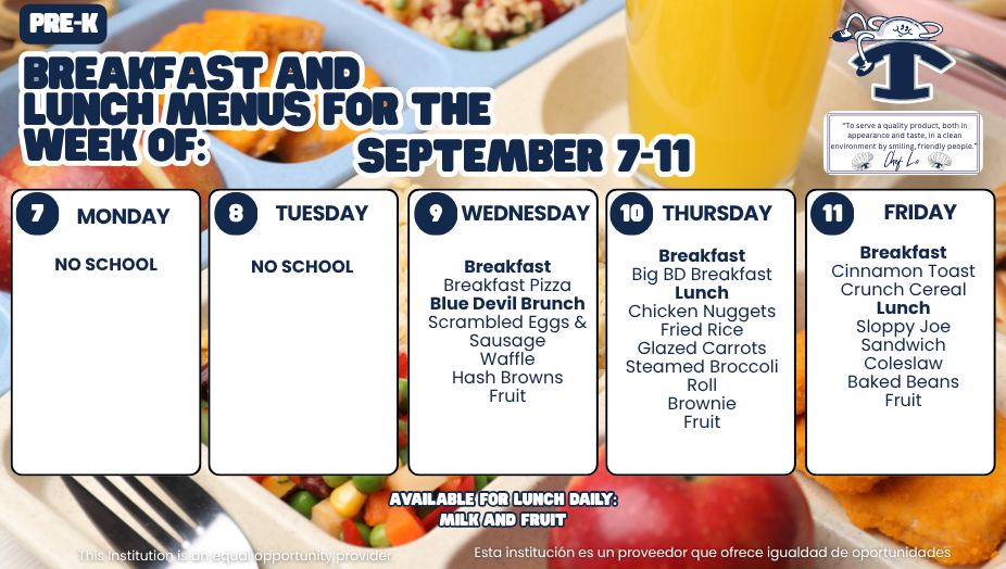 Weekly Lunch Menu