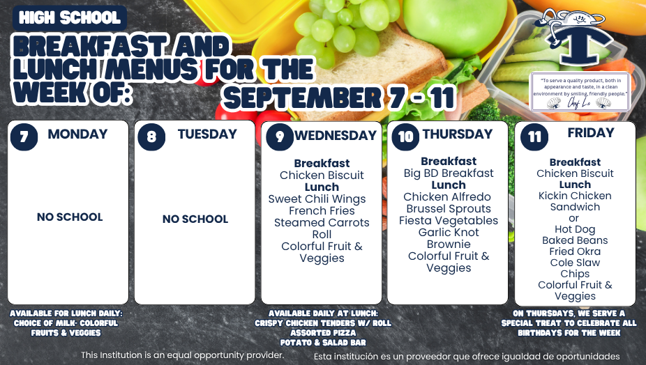 Weekly Lunch Menu
