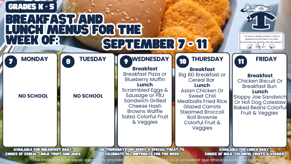Weekly Lunch Menu