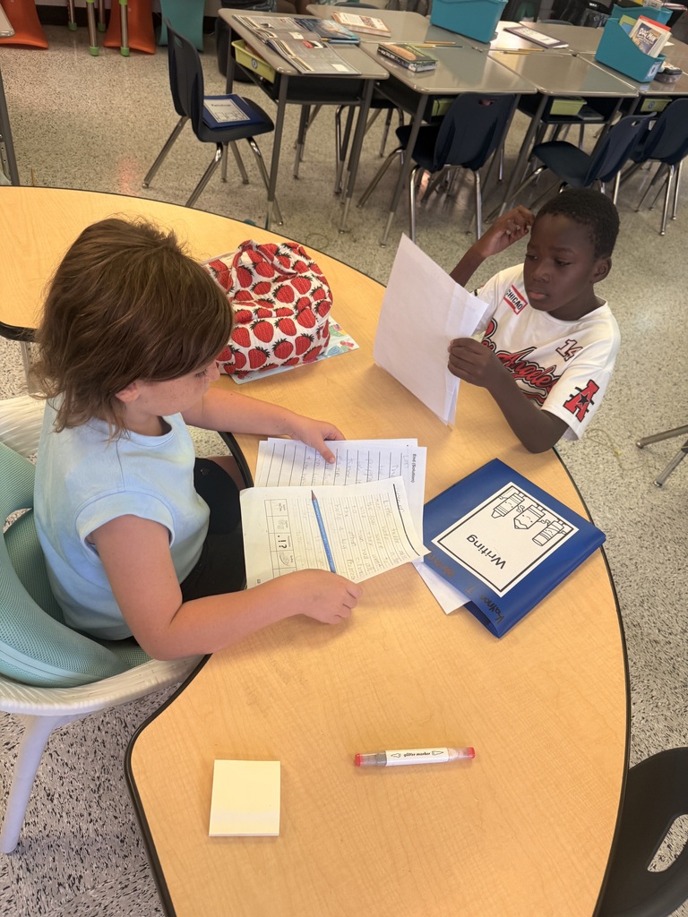 Mrs. McRae’s class has been working on writing a sequel to a book we all loved! Today students read their edited stories to classmates and gave each other ideas to make their stories even better!