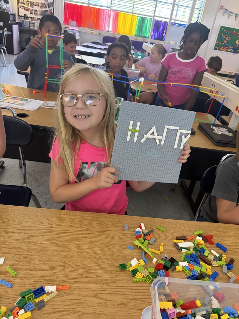 Mrs. DeMott's students get creative with STEM Bins.