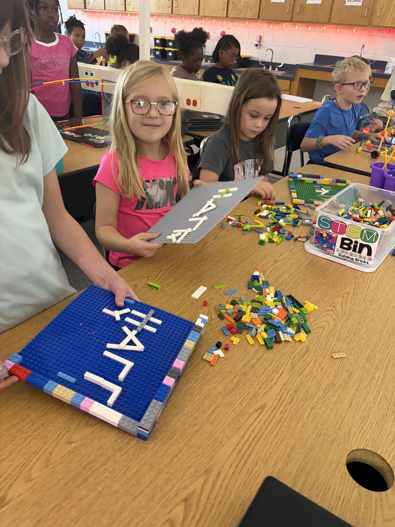 Mrs. DeMott's students get creative with STEM Bins.
