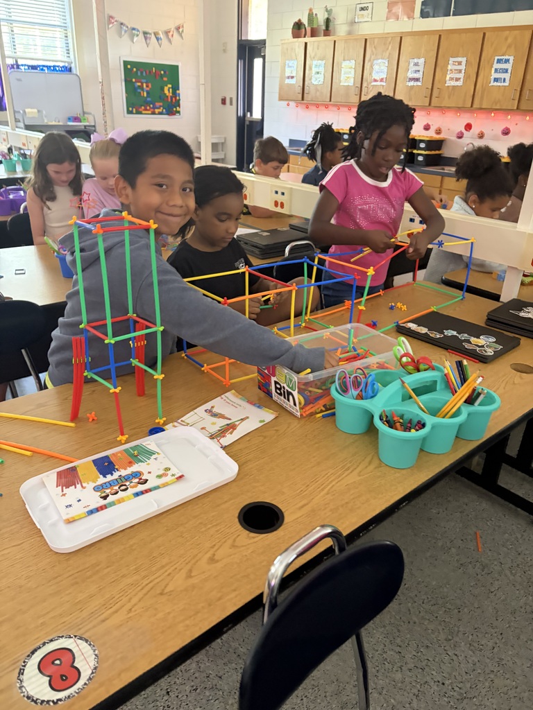 Mrs. DeMott's students get creative with STEM Bins.