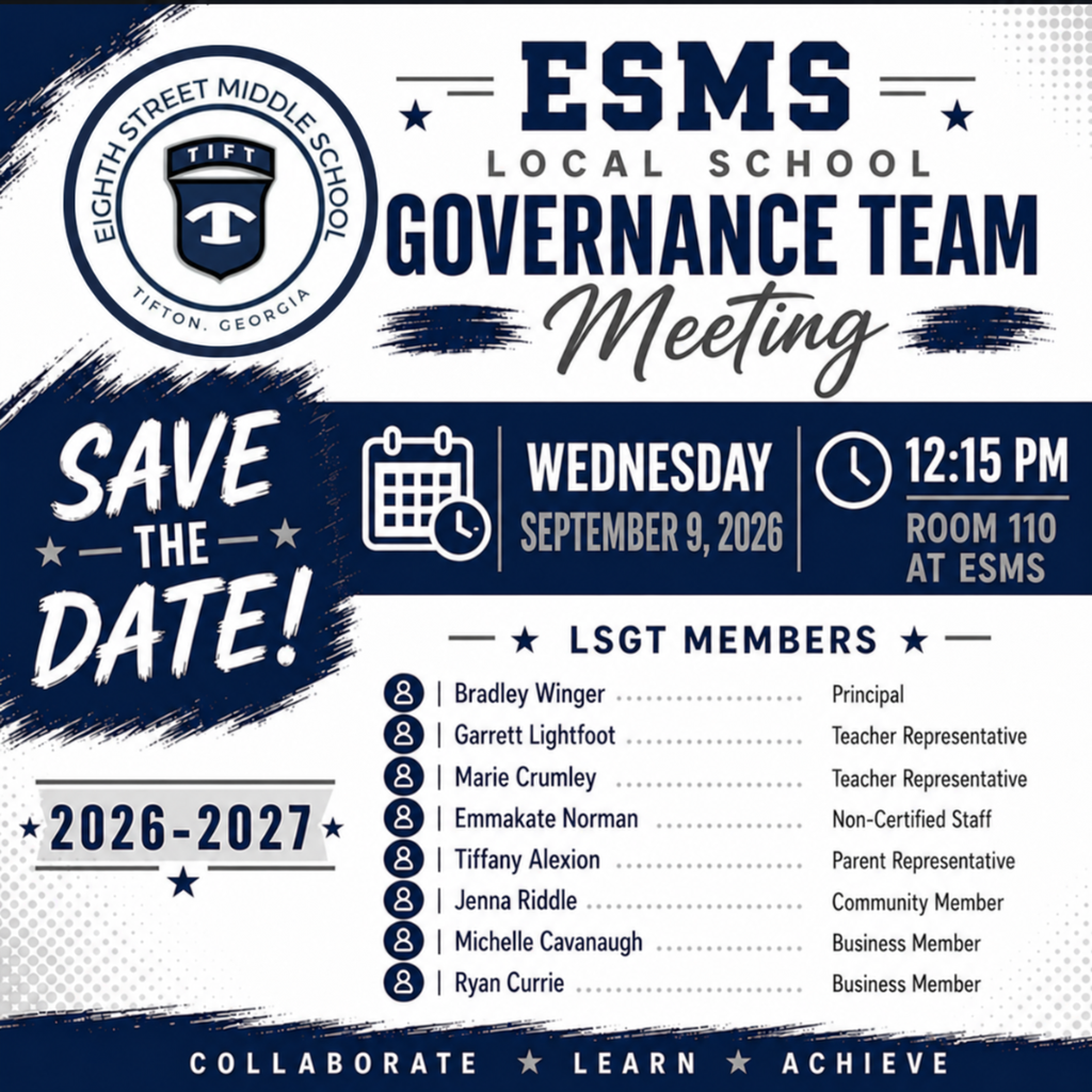 Reminder: LSGT Meeting Tomorrow September 9, 2026 at 12:15 in Room 110 at ESMS. 