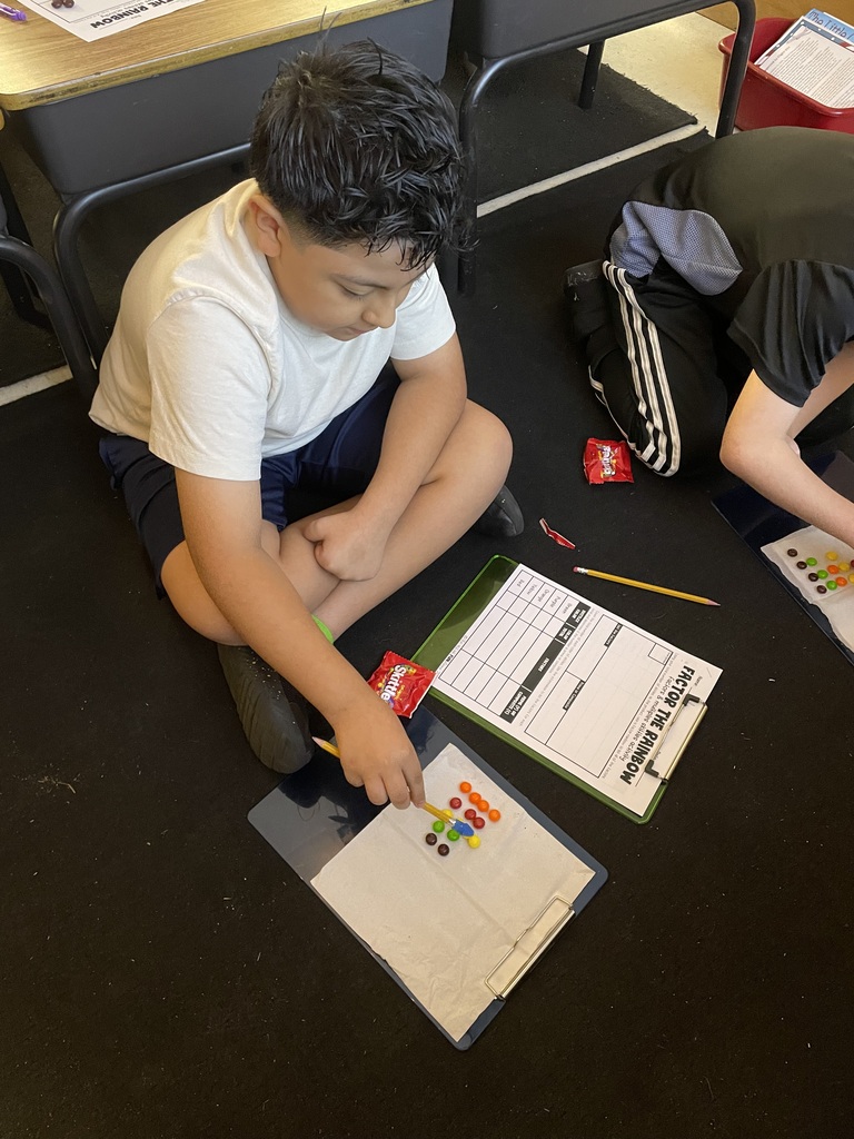 Omega Elementary School 4th graders practicing math skills.