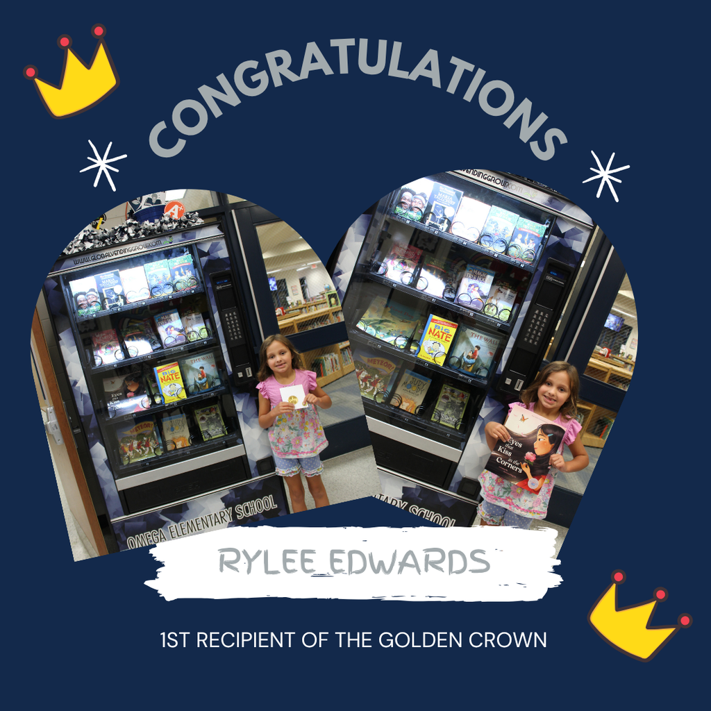 Omega Elementary School 1st Golden Crown for the book vending machine.