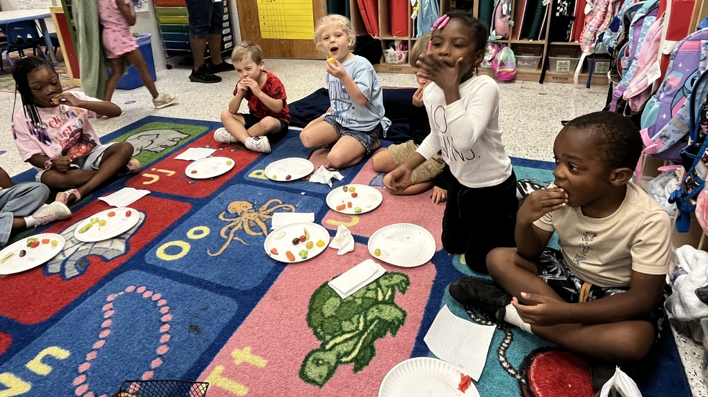 This week, Ms. Elisa and Ms. McCall's Pre-K class learned about making healthy choices, including eating nutritious foods and practicing good hygiene. 🥦🧼 Today, they enjoyed some “healthy popsicles” and held a taste test featuring sweet tomatoes, broccoli, carrots, strawberries, purple grapes, cotton candy grapes, kiwi, and mango. 🍓🥕🥝🥭 Afterward, they recorded which foods they liked. When the children tasted the cotton candy grapes, one said, “You tricked us! These taste like cotton candy, but there’s no cotton candy inside!” 🍇 That fun surprise explains some of their silly faces! 😄 #wearejtr #4theT