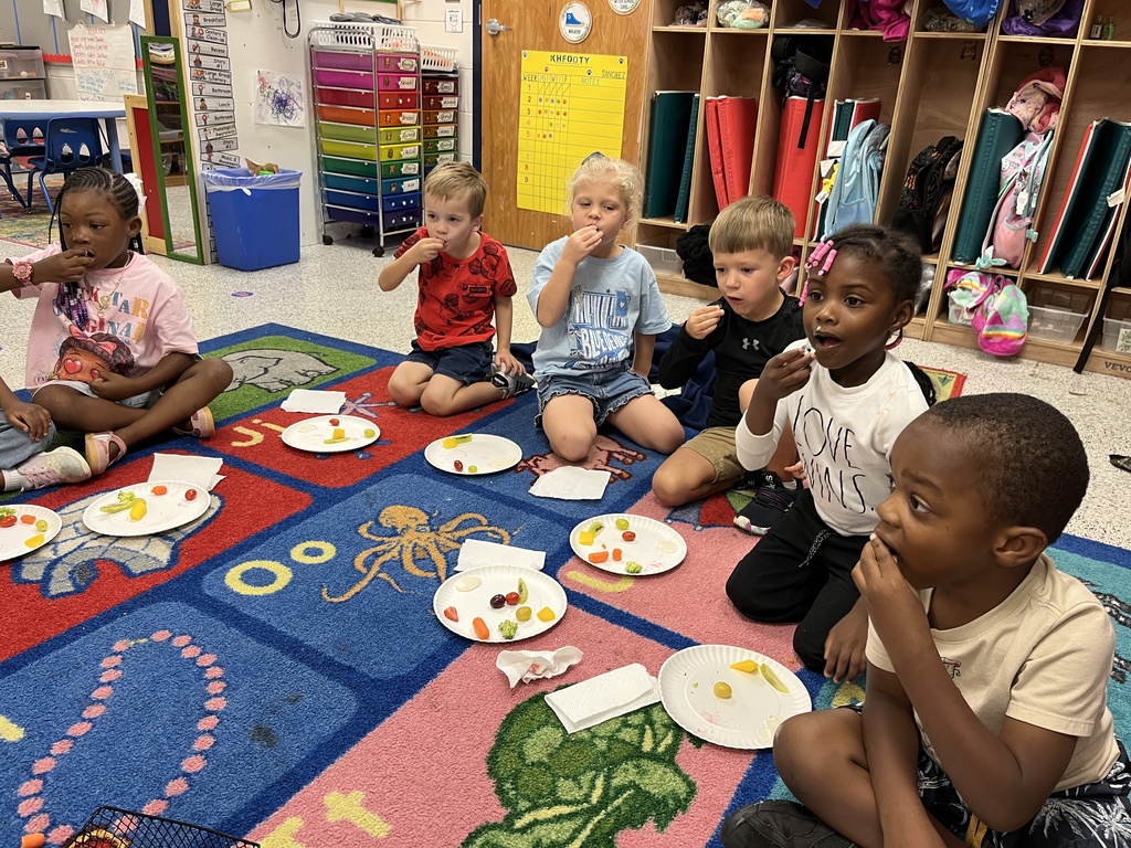 This week, Ms. Elisa and Ms. McCall's Pre-K class learned about making healthy choices, including eating nutritious foods and practicing good hygiene. 🥦🧼 Today, they enjoyed some “healthy popsicles” and held a taste test featuring sweet tomatoes, broccoli, carrots, strawberries, purple grapes, cotton candy grapes, kiwi, and mango. 🍓🥕🥝🥭 Afterward, they recorded which foods they liked. When the children tasted the cotton candy grapes, one said, “You tricked us! These taste like cotton candy, but there’s no cotton candy inside!” 🍇 That fun surprise explains some of their silly faces! 😄 #wearejtr #4theT