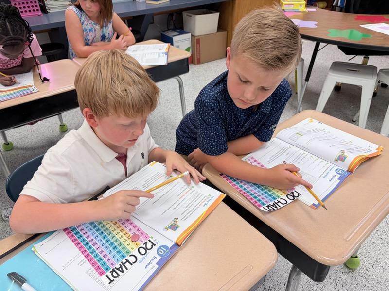 Mrs. White's students teaming up!