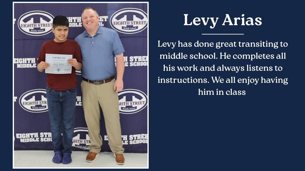 Levy Arias Student of the Month