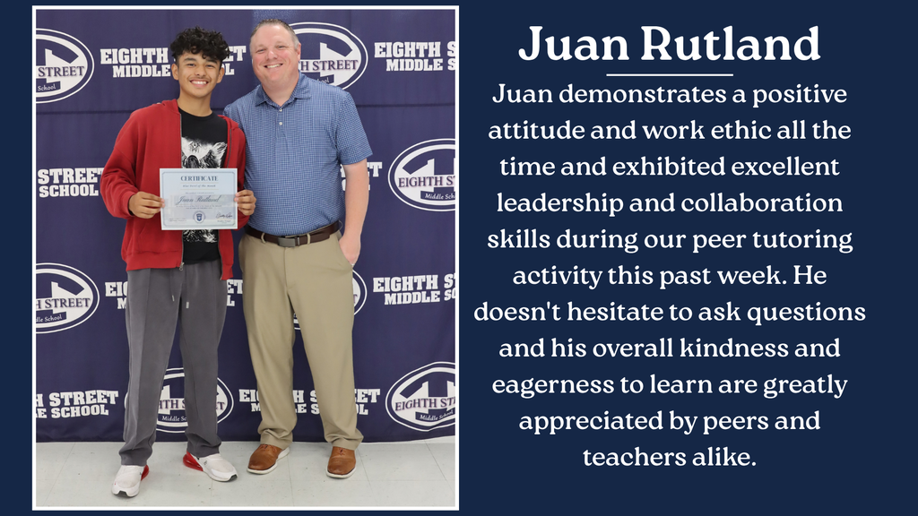 Juan Rutland Student of the Month