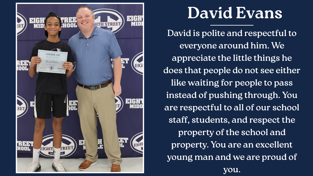 David Evans Student of the Month