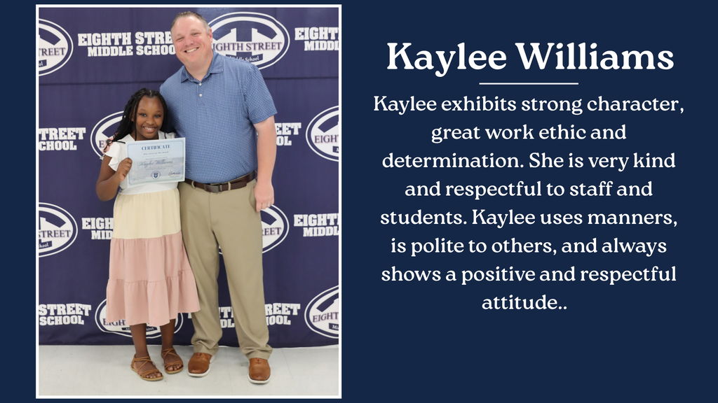 Kaylee Williams Student of the Month