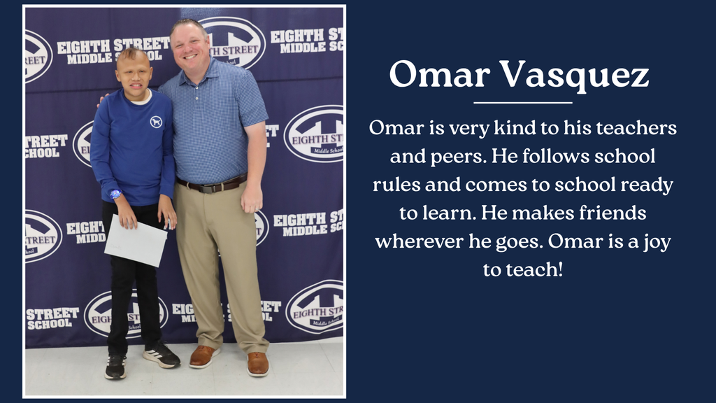 Omar Vasquez Student of the Month