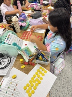 Omega Elementary School 3rd graders practicing multiplication.