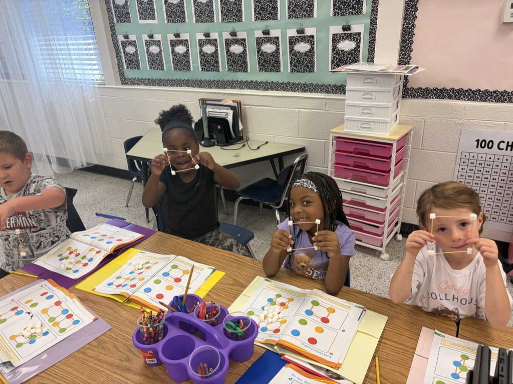 Mrs. Prince and Bryant’s kindergarten class enjoyed making 3-D shapes from toothpicks and marshmallows! 🧊💙 #wearejtr #4theT