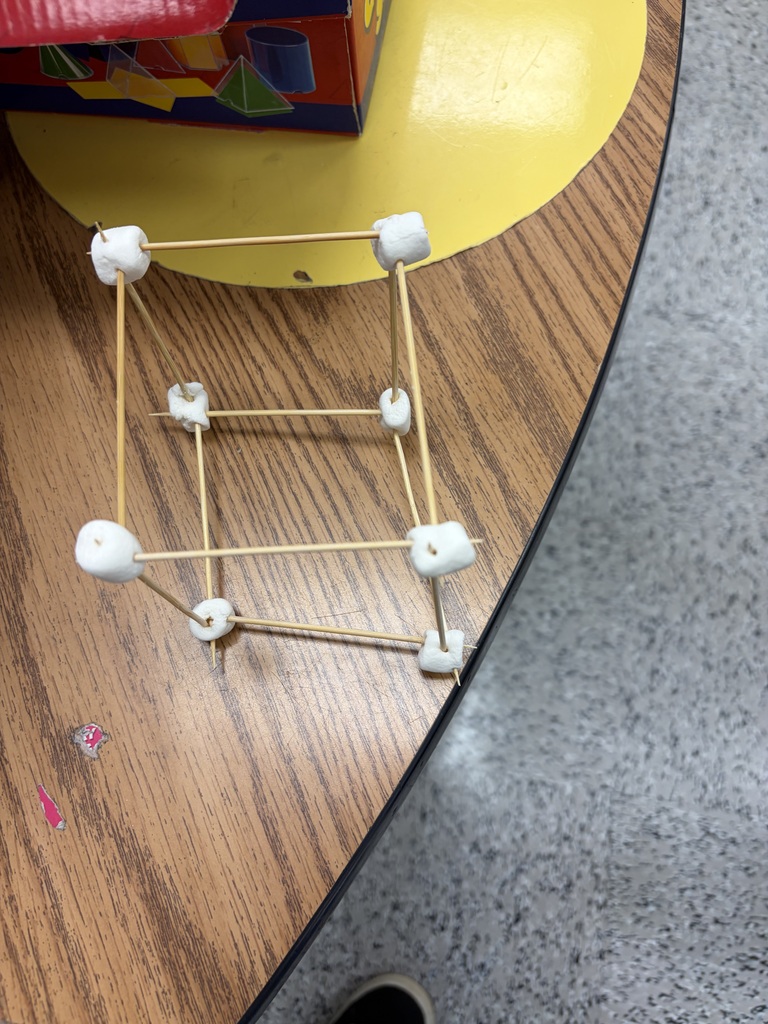 Mrs. Prince and Bryant’s kindergarten class enjoyed making 3-D shapes from toothpicks and marshmallows! 🧊💙 #wearejtr #4theT