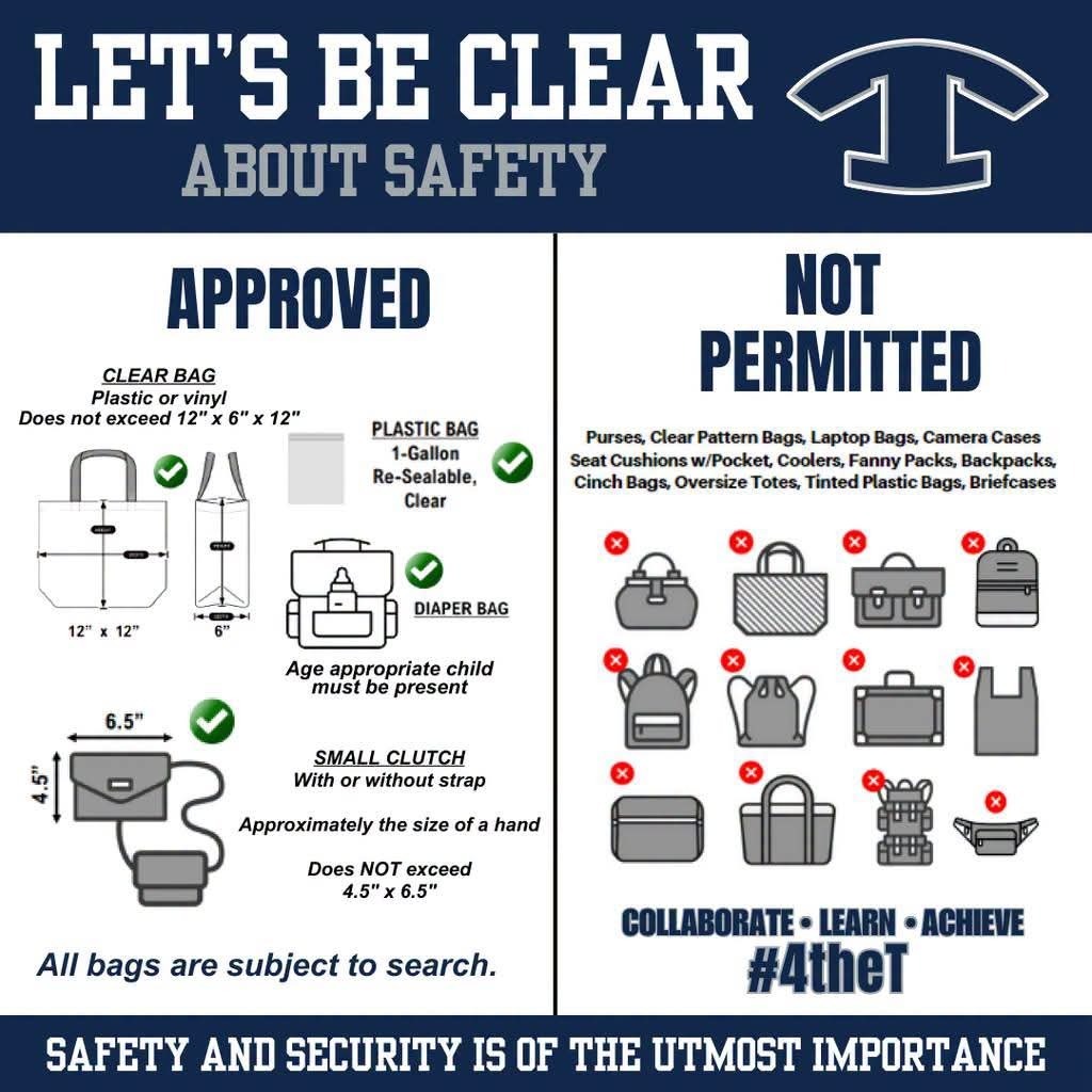 Clear bag policy in effect.