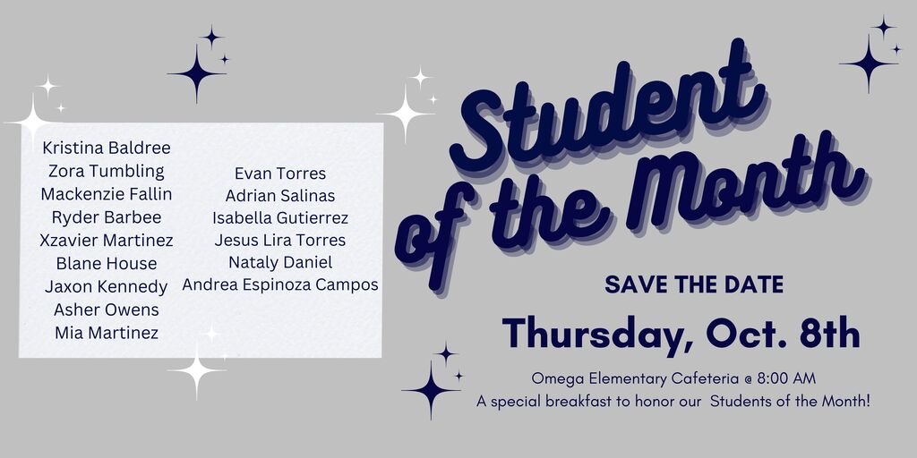 Student of the Month Flyer October