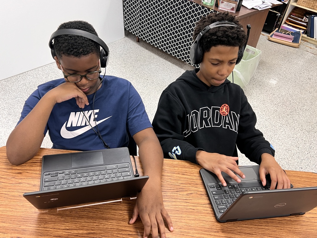 Learning can look and sound different! 5th graders in Mrs. Onyeri's class are learning through multiple modes today! Students are listening to a podcast (auditory mode), reading questions (visual/written mode), and writing their responses (written mode). They’re learning that information can be presented and understood in different ways and practicing how to gather information across those modes. Different modes. Meaningful learning! 💙 #wearejtr #4theT