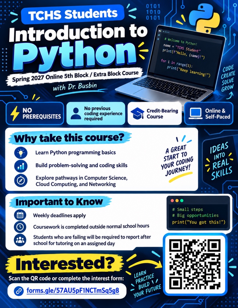 Spring 2027 Online Introduction to Python Flyer
