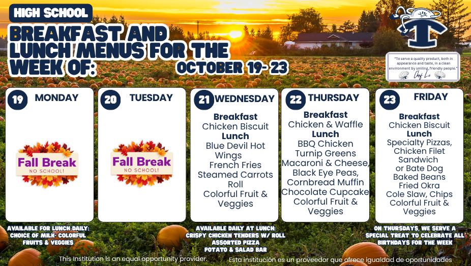 Breakfast and Lunch Menus
