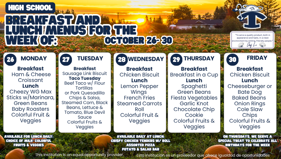 Breakfast and Lunch Menus
