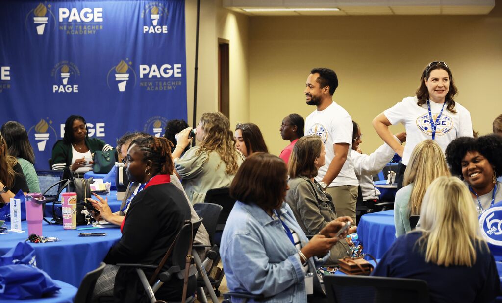 Omega Elementary School 5th grade  teacher Ashley Sparks attends PAGE new teacher program.
