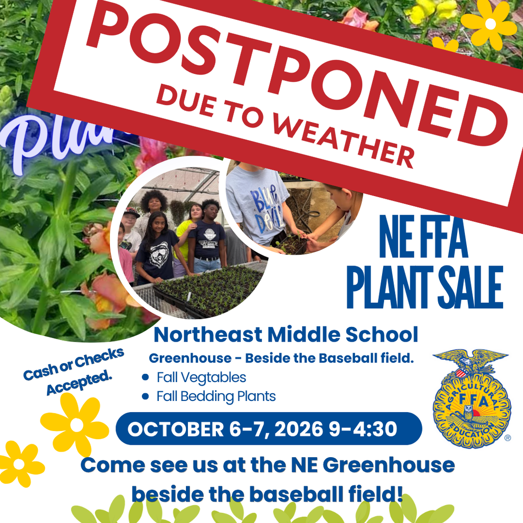 FFA PLANT SALE POSTPONED DUE TO WEATHER
