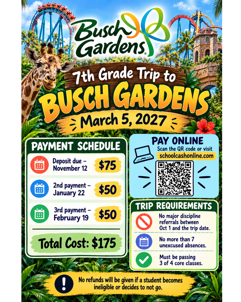 BUSCH GARDENS FIELD TRIP