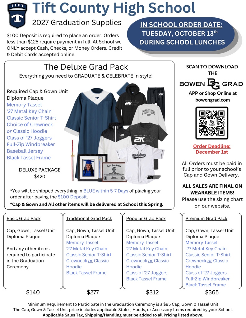 Gap and Gown ordering information