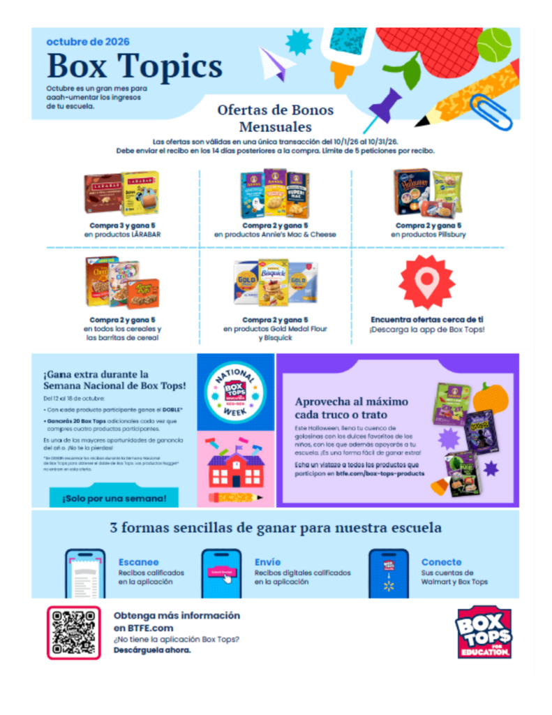 Box Top Newsletter Spanish