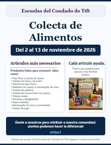 Omega Elementary School Food Drive Flyer - Spanish